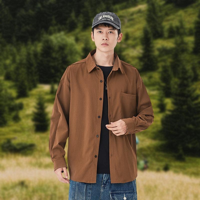 Men's Olive Green Oversized Shirt Jacket Long Sleeve Button Down Pocket Casual Loose Daily Streetwear Outerwear