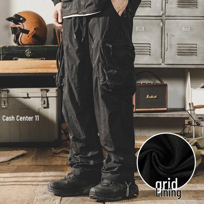 Męskie luźne spodnie spadochronowe szybkoschnące na lato