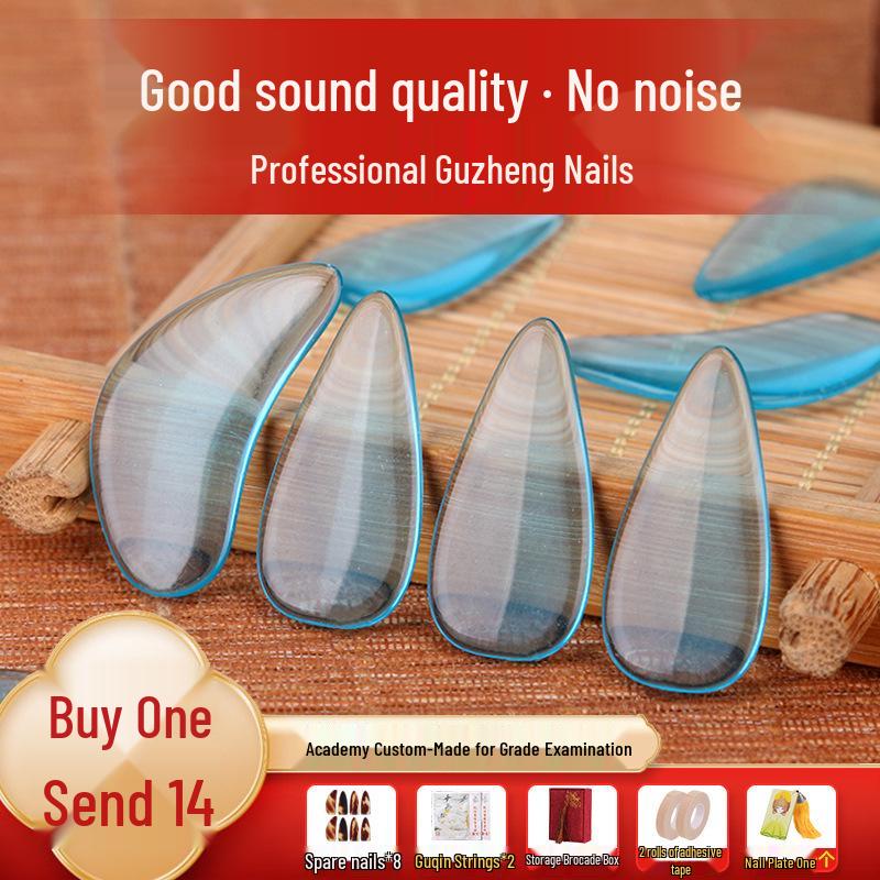 Authentic Tortoiseshell Colored Guzheng Fingernails for Children - Professional Performance Grade, Medium Size