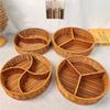 Handmade Woven Fruits Serving Tray 2/3/4 Compartments Desktop Snacks Organizer  Vegetables