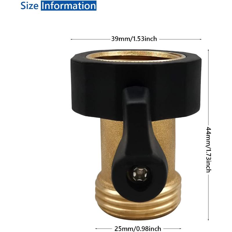 1pc 3/4 '' Garden Hose Shut Off Valve Connector, Garden Hose Quick Connect Fittings 3/4 Inch,Solid Brass Pipe Connecting,No Leaking