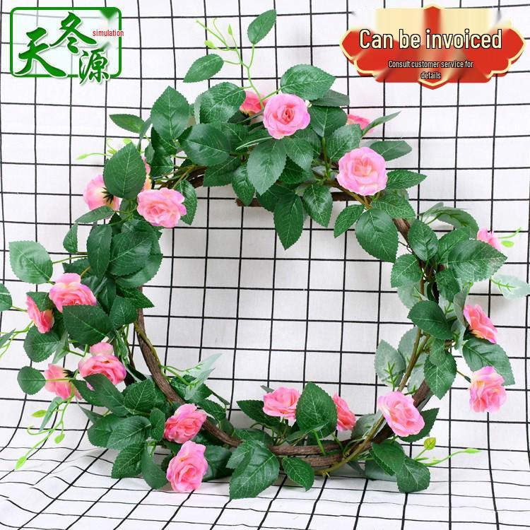 Artificial Silk Rose Vine for Ceiling or Pipe Decoration