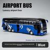 1/32 Scale Diecast Alloy SETRA Luxury Bus Model Children's Toy Car Business Travel Bus Pull Back Sound and Light Miniature