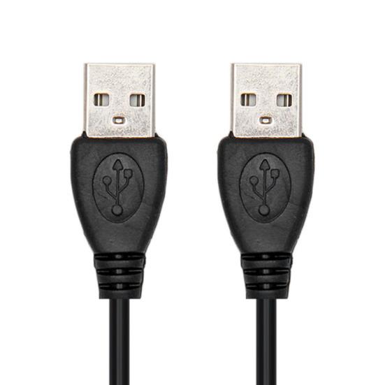 Schwarzes USB 2.0-Stecker-zu-Stecker-Verlängerungsstecker-Adapterkabel, Datenkabel, 0,5 m