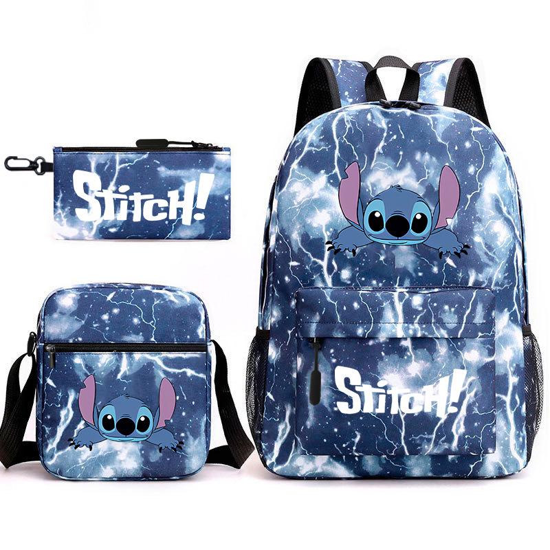 Printed Schoolbag Three-Piece Set, Primary And Secondary School Schoolbag, Backpack, Shoulder Bag, Pencil Bag.
