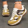 Color matching running shoes women's large size autumn new lace-up platform casual and comfortable sports shoes