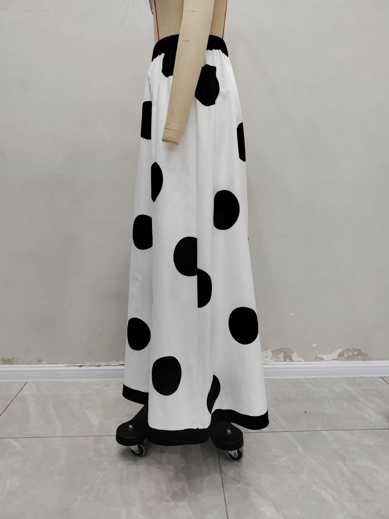Elegant Polka Dot High Waist Midi Skirt - Fall Fashion 2025