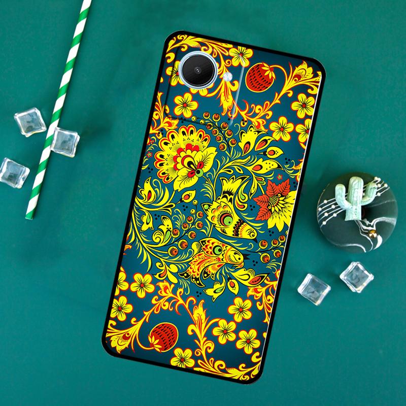 Russian Scarf Floral For Realme 15 14 13 12 11 10 Pro Plus C65 C67 C63 C61 C55 C51 C53 C35 C75 GT6 GT7 Pro Case