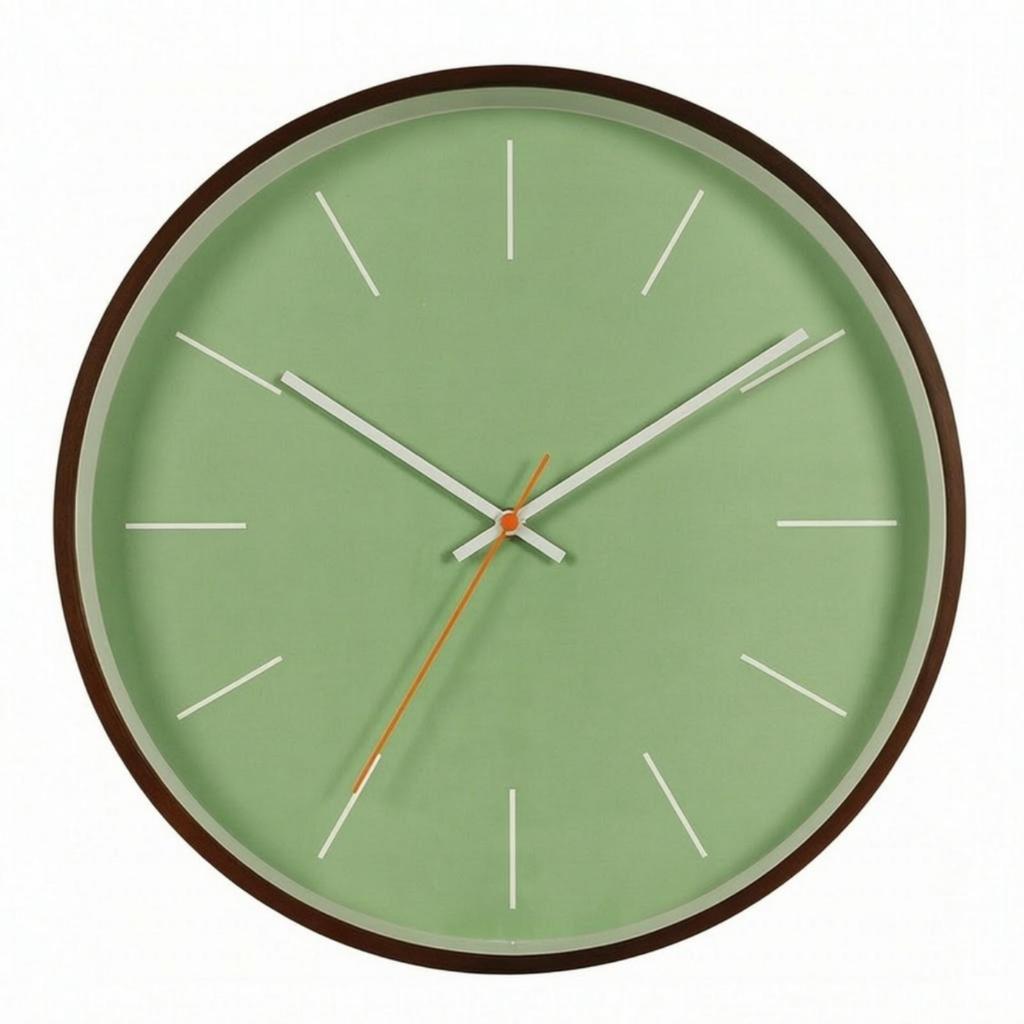 Wall Clock with Wood Frame Round for Living Room, Hallway