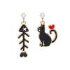 Fun Cartoon Asymmetrical Oil Drop Earrings, Guochao Panda Animal Fruit Earrings, Cute Mushroom Leaf Earrings