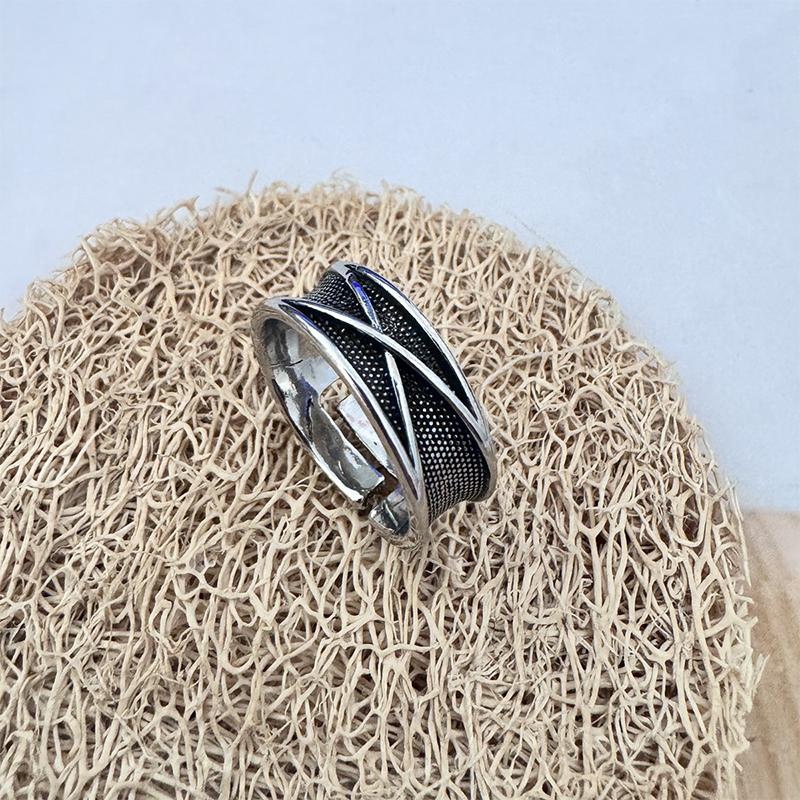 Retro Zaman Mekan Goku Black Yüzük Punk Gotik Açık Yüzük Erkekler İçin El Yapımı Unisex