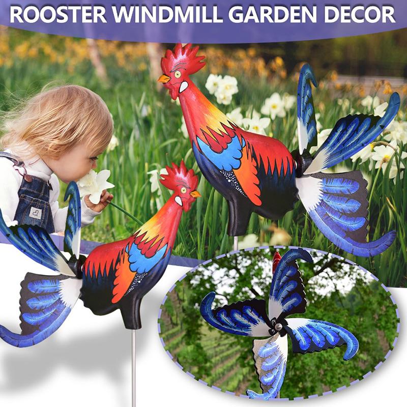 New Rooster Windmill Chicken Statue Sculpture Garden Courtyard Farm ...