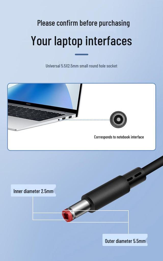 Type-C To DC5525 Power Cable, 20V 100W Fast Charging PD Trigger Cable
