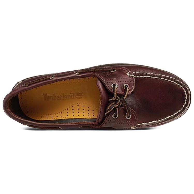 Timberland Top Grain Cow Leather Boat Shoes Men's Brown Wide Fit (Unisex) Boat Shoes 25077