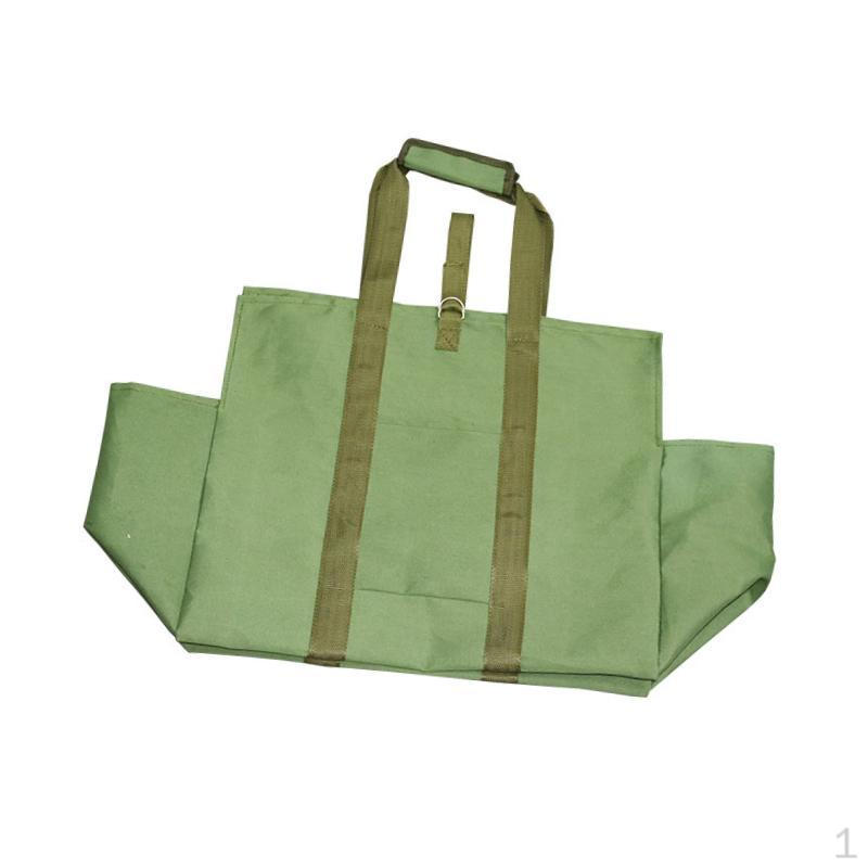 

Canvas Firewood Carrier Log Holder Tote Bag Adjustable Strap Wood Basket Fireplace Accessory Trip
