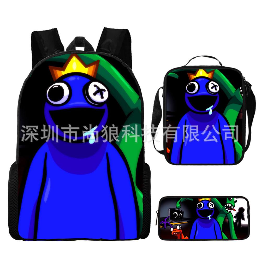 Rainbow Friends Rainbow Friends Student School Bag Digital Printed Oxford Cloth Backpack Satchel Pencil Case