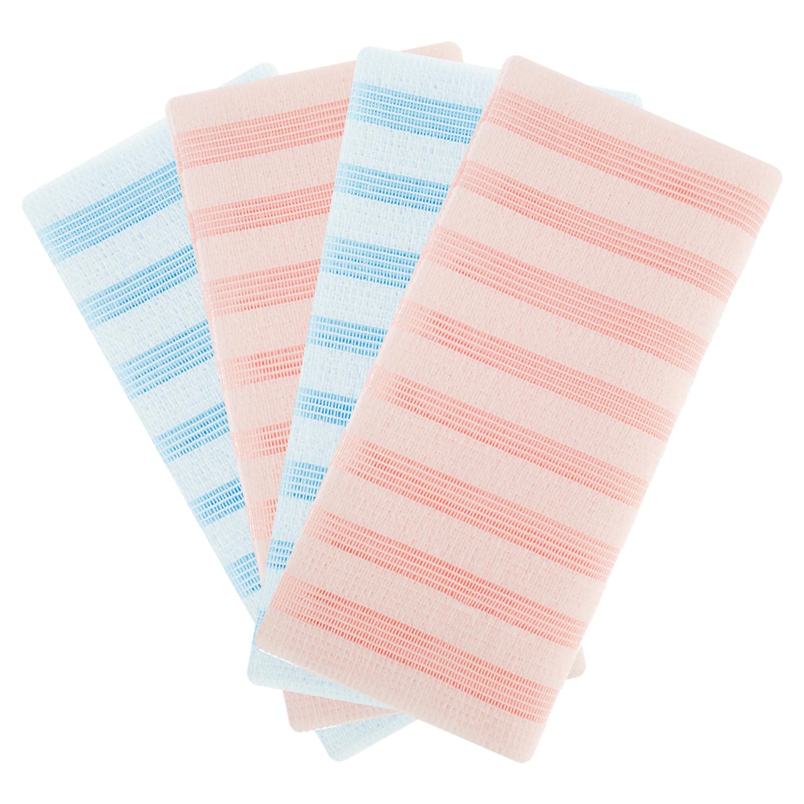 

4Pcs Japanese Rubbing Washcloth Bath Nylon Towel Brush for Back Towels Exfoliating Scrub Shower Sponge Body Bathroom Accessories 4Pcs