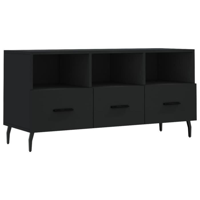 VidaXL Meuble TV noir 102x36x50 cm bois d'ingénierie 829053