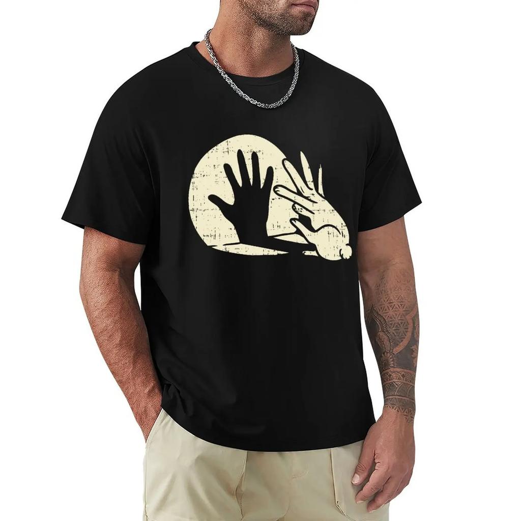 Funny Rabbit Shirt Animal Bunny Lover Shadow Play Pun Gift T-Shirt Slim Fit Tops Shirts Prevailing Cotton Men T Shirt