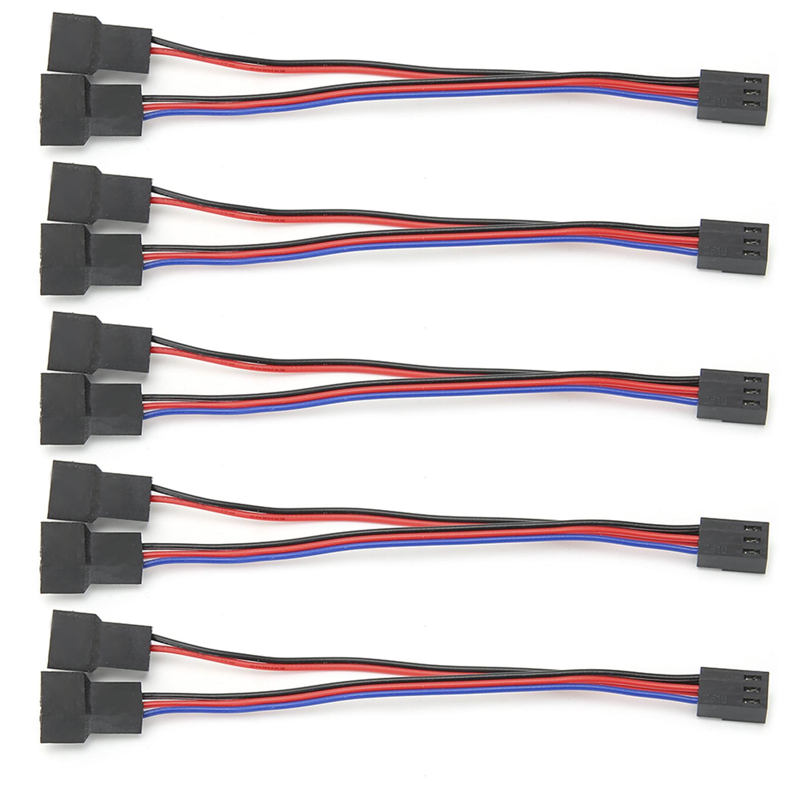 

5 шт. Кабель-адаптер для вентилятора 2 в 1, аксессуары для корпуса компьютера, женский 3-контактный разъем на мужской 3-контактный разъем 2-контактный разъем