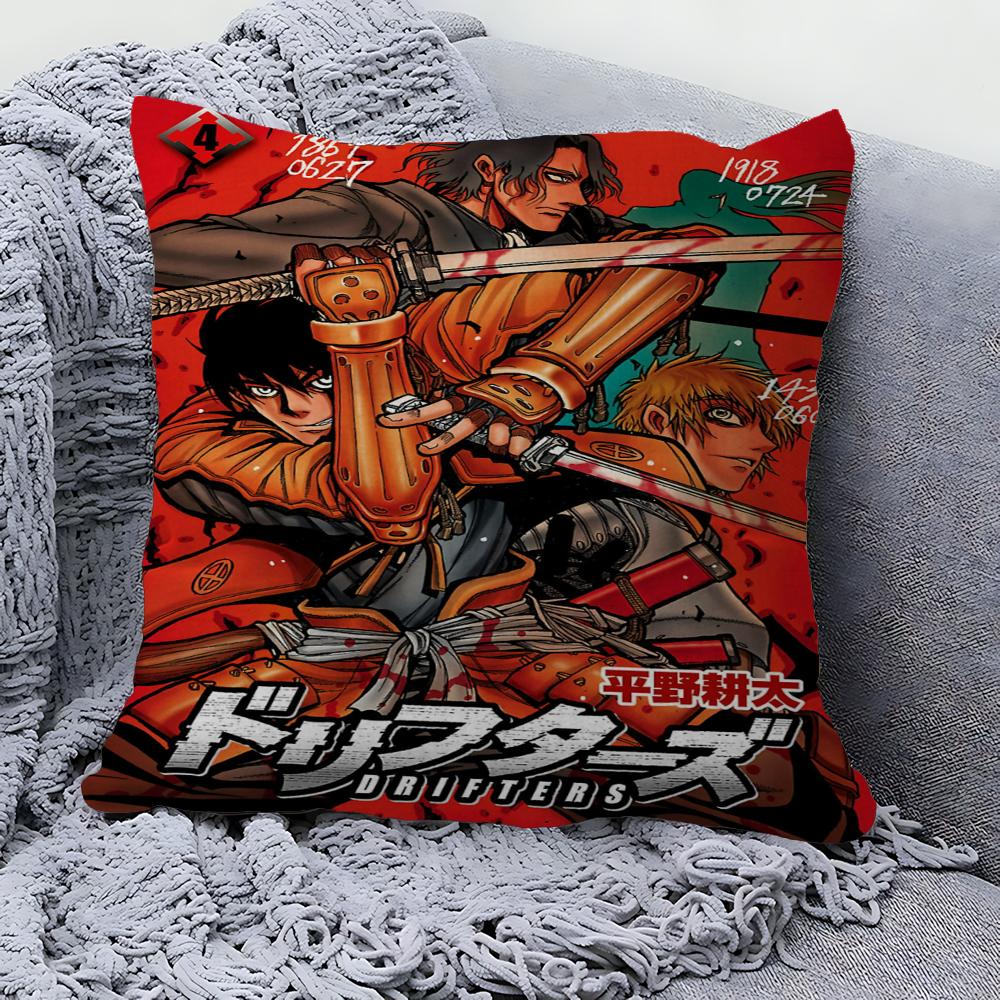 DRIFTERS Pillowcase Toon Gift Cushion Cover Bedroom Home Sofa Chair Seat Decor Pillow Case