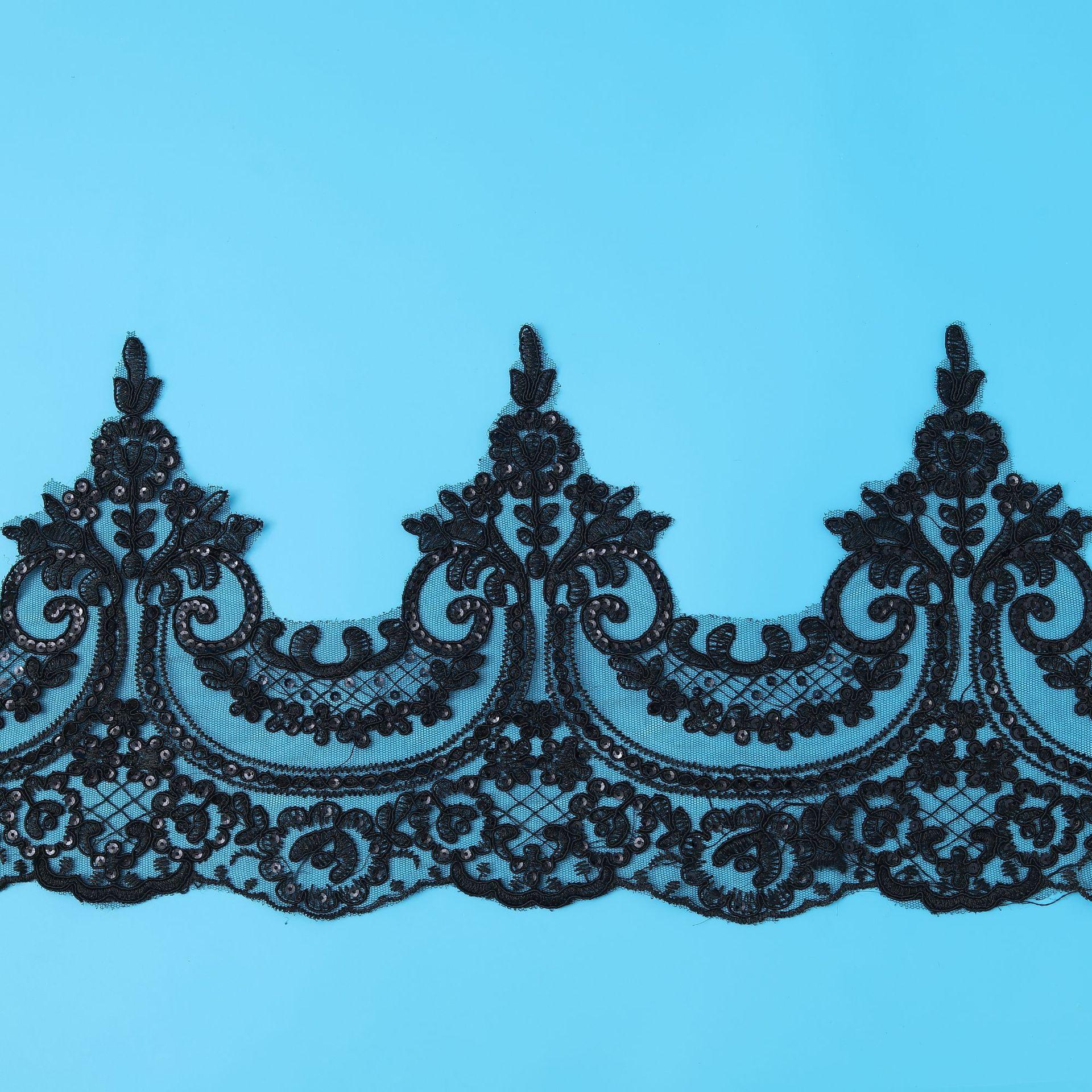 

Весільний головний убір Матеріал для DIY Весільна сукня Головний убір Декоративна квітка Ширина 24 см Це Біле Мереживо Мереживні Аксесуари black/beads