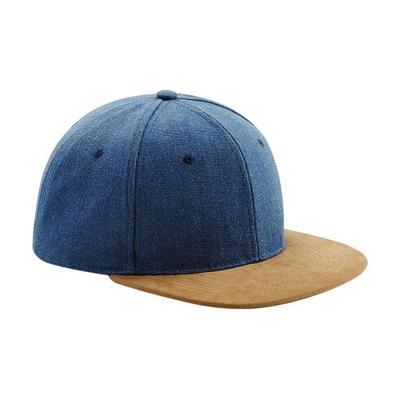 Snapback Kappe mit flachem Schirm aus Kunstwildleder