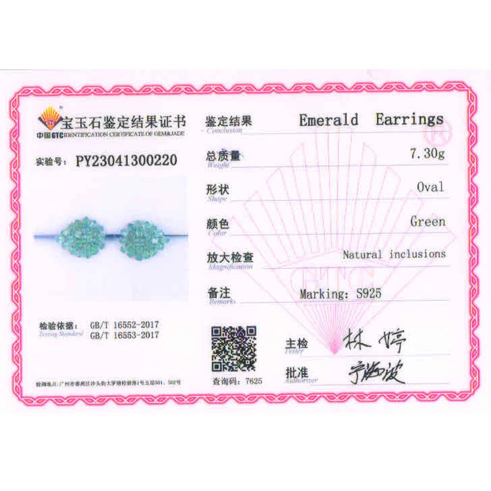 Premium Luxury Natural Zambia Emerald øredobber for kvinner jubileum bryllup banketter Bruk fine smykker 925 sterling sølv
