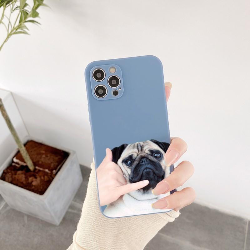 

Забавный чехол для телефона Bulldog для iPhone 14 11 12 13 Pro Max X XR XSMax 6 6S 7 8 Plus SE 2022 мягкий квадратный цветной чехол для телефона iPhone SE 2020-2022