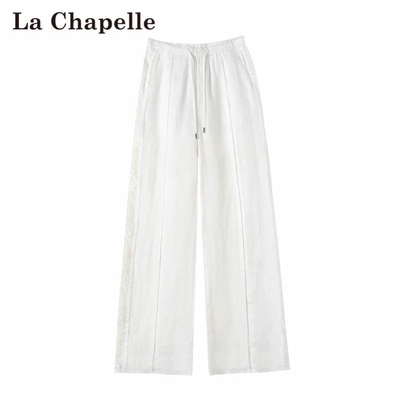 La Chapelle Women's Tencel Wide-Leg Denim Pants