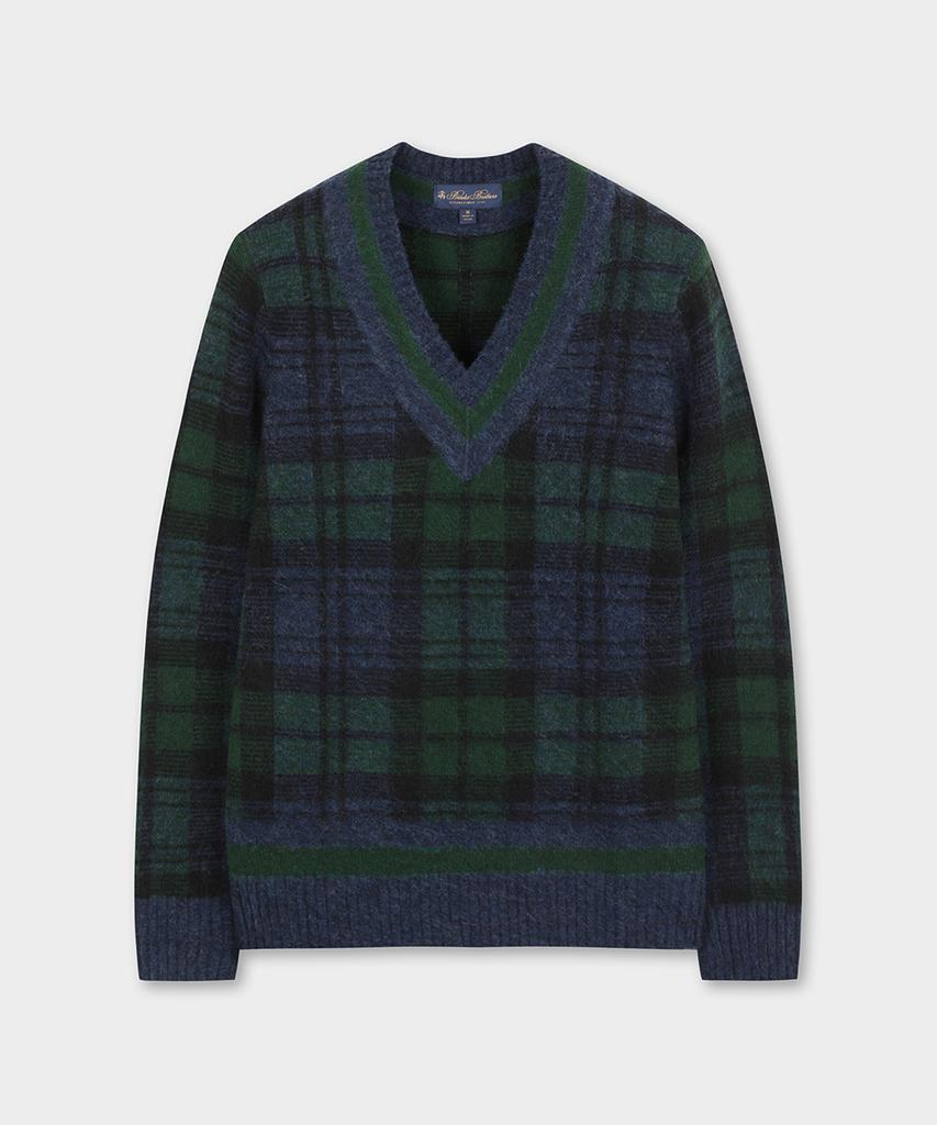 BROOKS BROTHERS Brushed Wool Blackwatch Tennis Sweater (Multi) (Bbwnmm38797Ew)