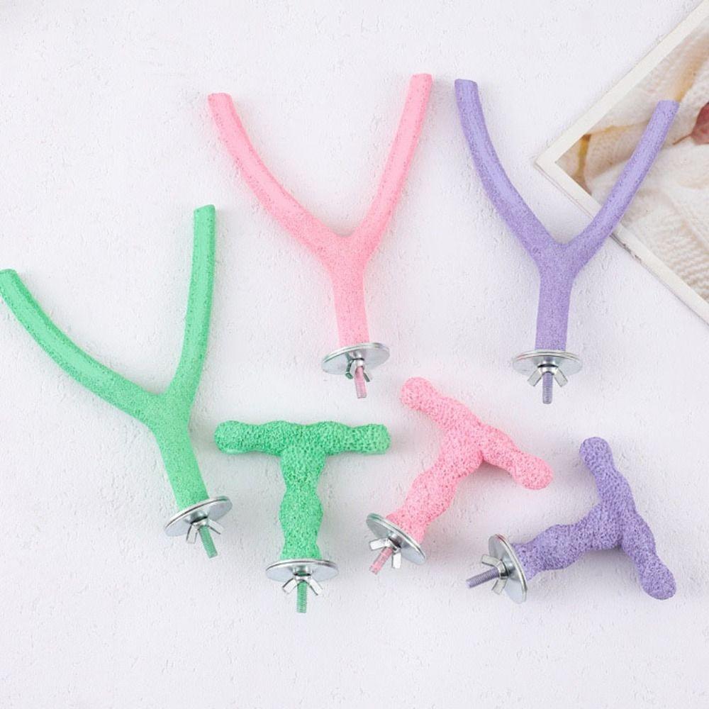 Resin Bird Grinding Claw Stick Y/T Shaped Bird Chew Rod Bird Standing Perches Stick Budgie
