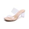 Transparent Sandals Women's 2025 New Fashion Summer High Heels Sexy Thick Heel Crystal Heel Cool Slippers Fairy Style