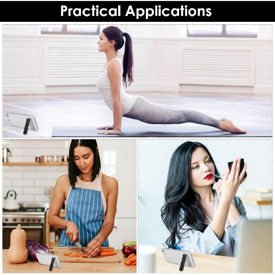 Giantree Ultra Thin Cell Phone Holder, Adjustable Mini Alloy Phone Kickstand Portable Phone Stand Foldable Phone Stand for Mobile Phone Tablet