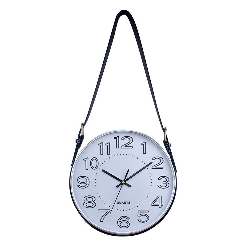 

Настенные часы с ремешком Новая гостиная Бесшумные кварцевые часы Стиль Современный Простой Креативные часы Украшение часов 30CM [belt style] 2