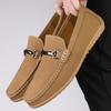 Fashion New British Style Metal Buckle Men's Loafers Handmade Footwear Leisure Walk Genuine Leather Comfortable Driving Large Size Shoes