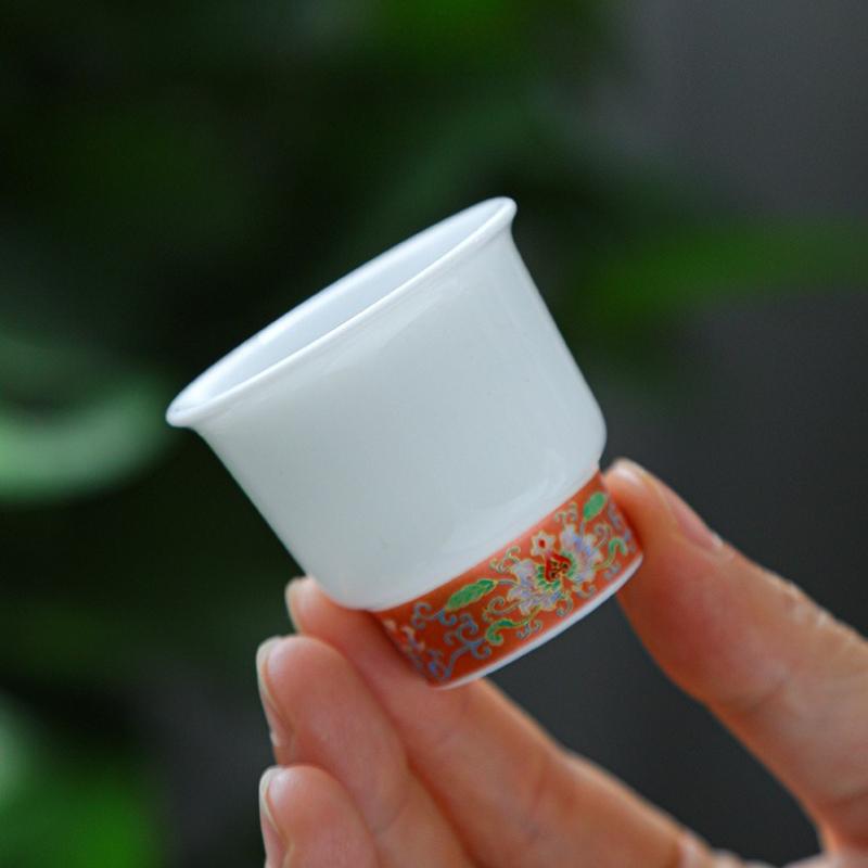 6PCS Jade Porcelain Master Cup, with Chinese Kung Fu tea set, small size, household white porcelain tea cup
