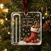 Surprise Cash Gift Packaging 2Pcs Christmas Holder Ornament, Acrylic Money Hanging Decor with Holiday Party Santa Snowman Design, Tree Pendant