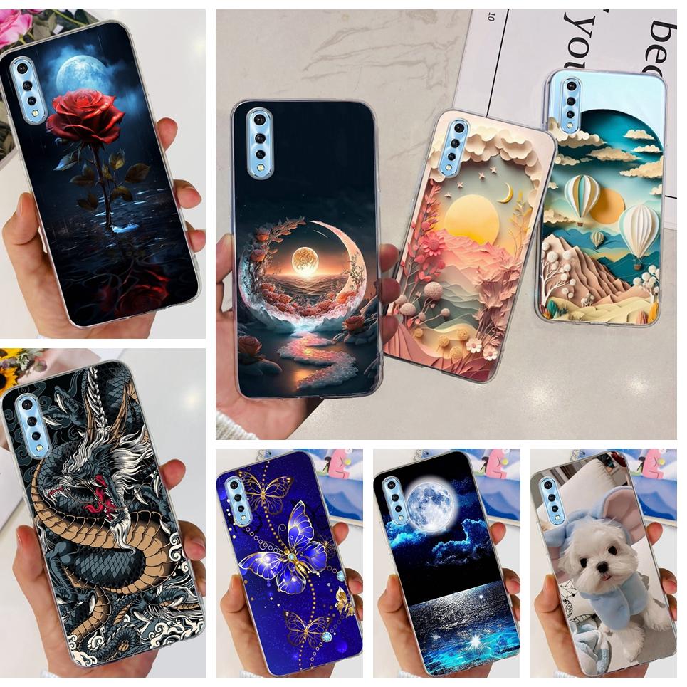 For Vivo 1907 Vivo Y7s Y17s Case Back Cover Cartoon Cool Style Animals Girly Flower Fashion Soft TPU Silicone Bumper VivoY17s