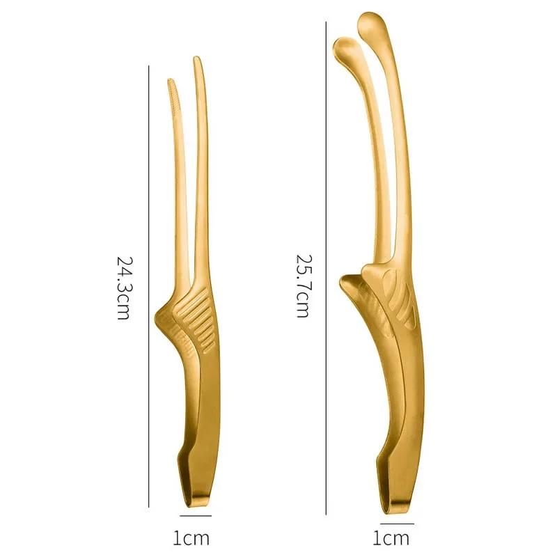 1Pc Food Clip Stainless Steel Barbecue Clips Portable Outdoor Grilling Tweezers Non-Slip Steak Tongs Kitchen Cooking Tools