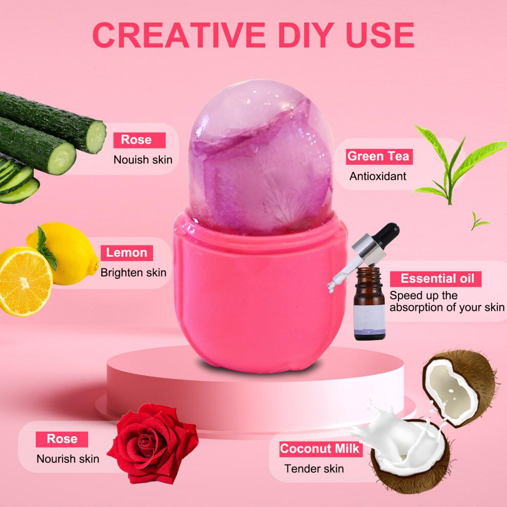 Facial Ice Roller Mold Holder 100ml Silicone, Reusable, Brighten & Tighten