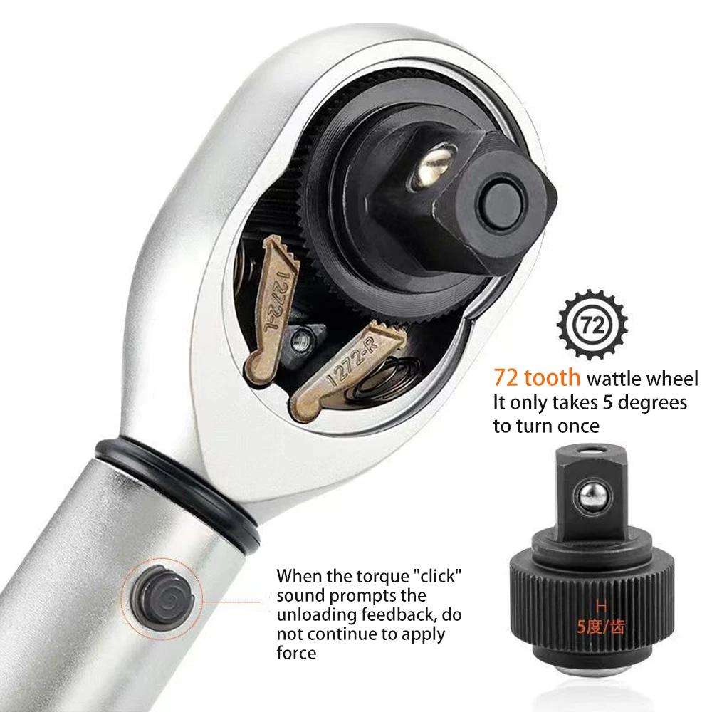 מפתח מומנט 3/8 אינץ' 5-60Nm, כונן ריבועי, מפתח מומנטים, מפתח מומנטים בדיוק גבוה, כלי מקצועי לאופניים ולרכב