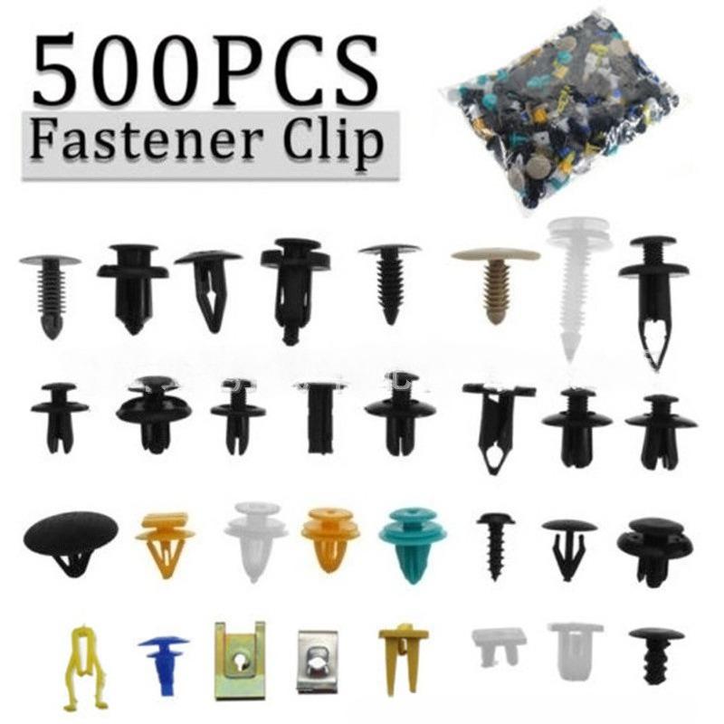 500PCS Mixed Auto Vehicle Fastener Bumper Clips Retainer Rivet Door Panel Fender Liner Universal Fit All Car