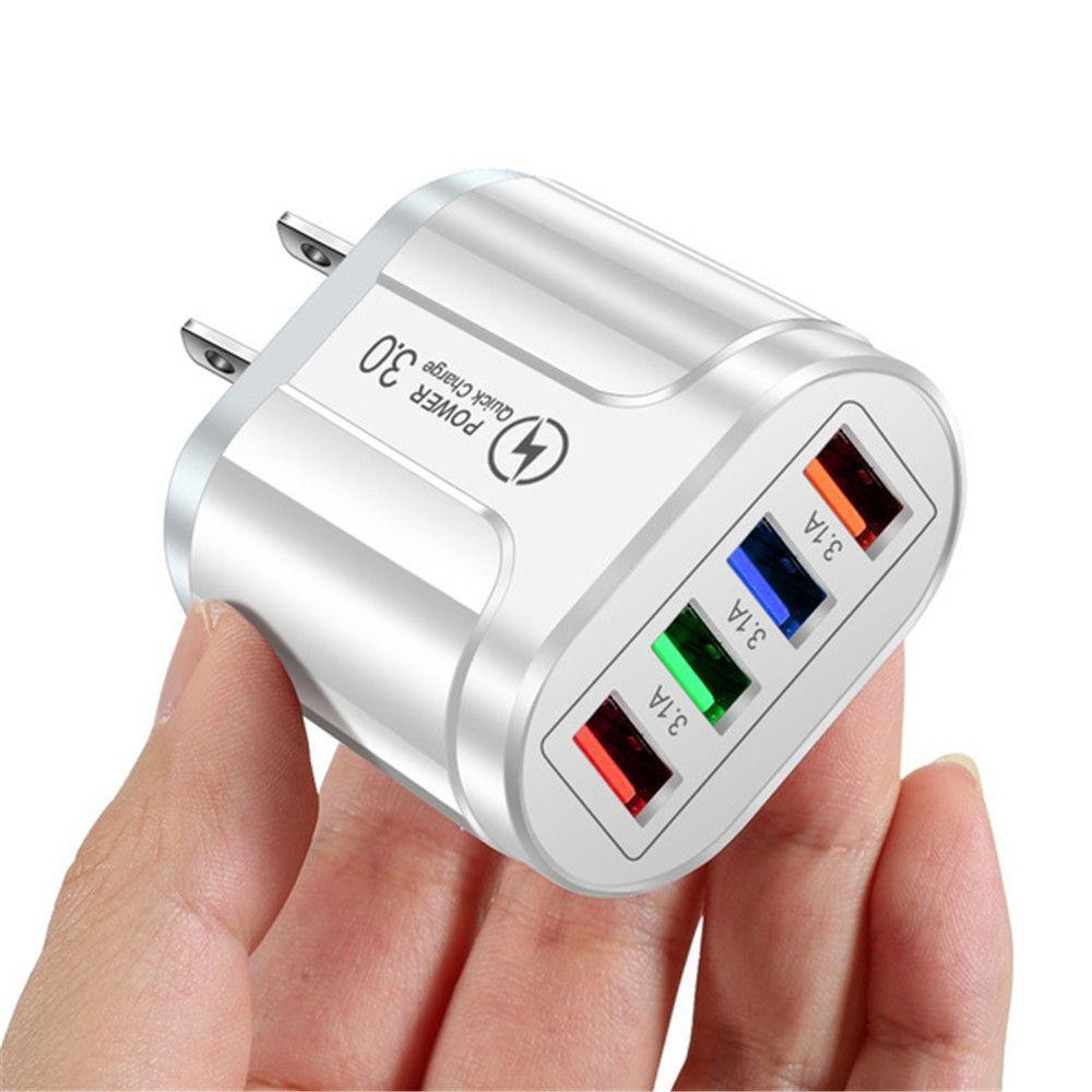 Travel 4 Ports UK EU US Plug Fast Quick Charger Power Supply USB Transformer Adapter