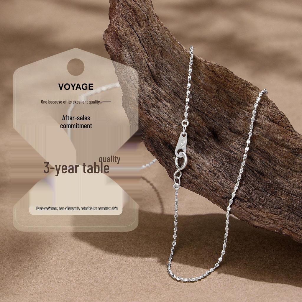 925 Sterling Silver Plain Chain Necklace for Women and Men - Thin, Choker Style, No Pendant