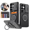 Odporne na wstrząsy Pancerne Etui z Uchwytem na Karty Funda dla Samsung Galaxy S26 Ultra S26 Plus S26Ultra S26+ S 26 Ultra Zsuwana Osłona Obiektywu Coque