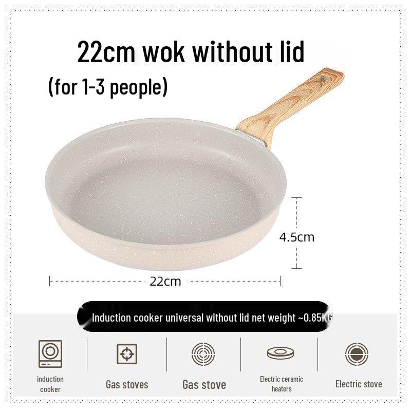 

Premium Maifan Stone Non-stick Flat-bottom Wok & Fry Pan: Multi-functional for Steak, Pancakes, Electric & Gas Compatible
