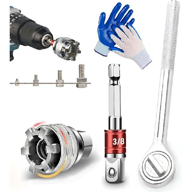 Multi-Function Universal Socket Wrench Tool - Universal Maintenance Tool, 10mm-19mm Adjustable Universal Socket Wrench, Universal Socket Tool for