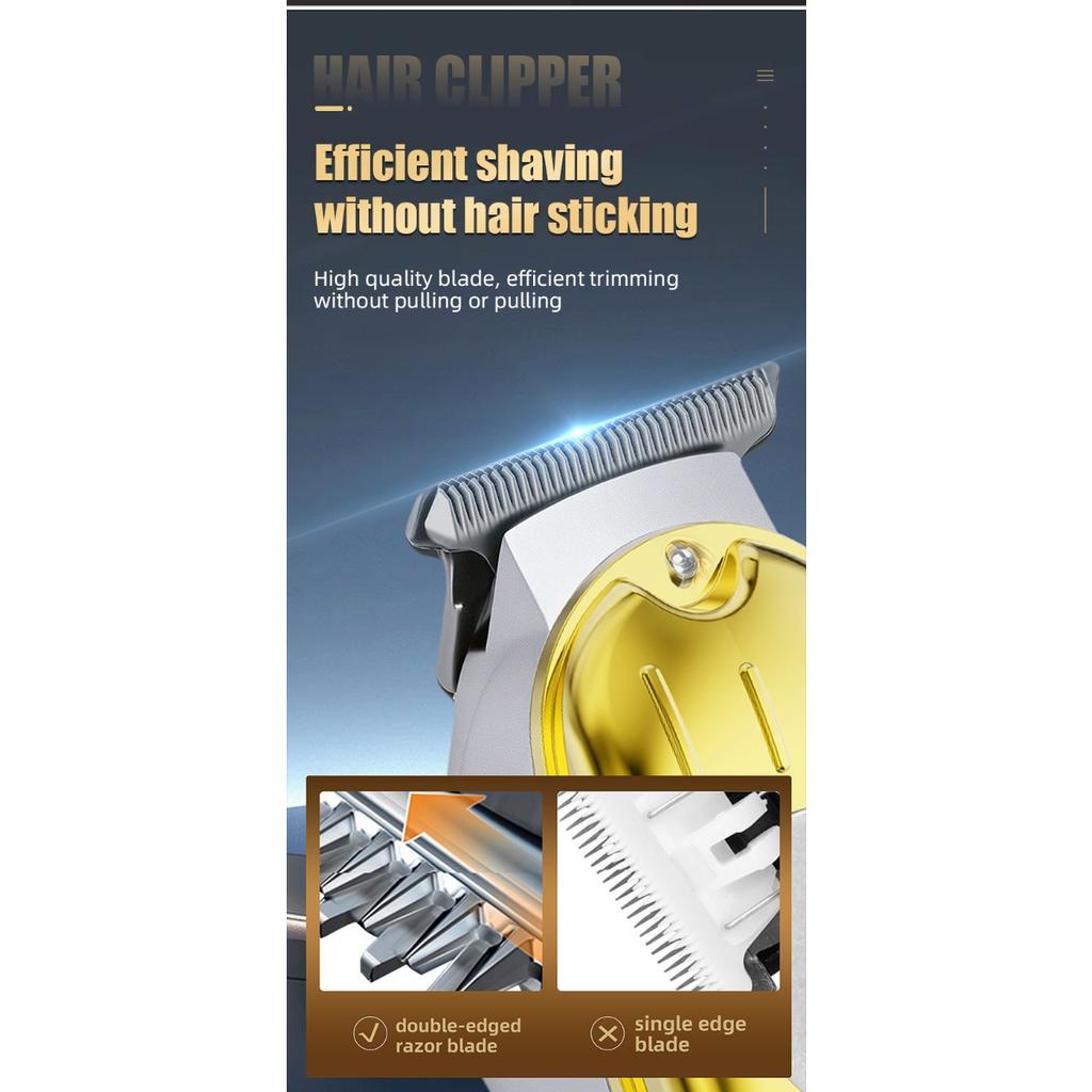 Hair Clipper, Steel Blade, Electric Pusher, LCD Digital Display, Charging, Professional, Electric Clipper