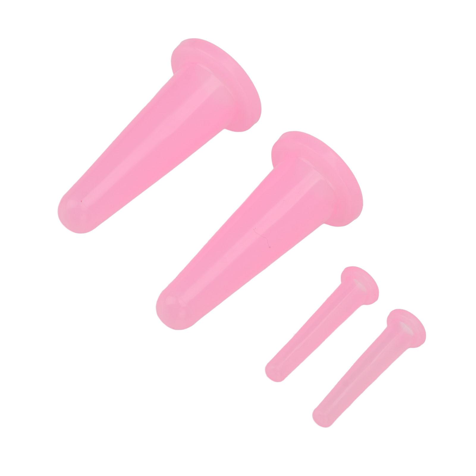 

4pcs Vacuum Massage Cup Silicone Facial Suction Massage Cup For Home Use Cellulite Treatment Pink розовый